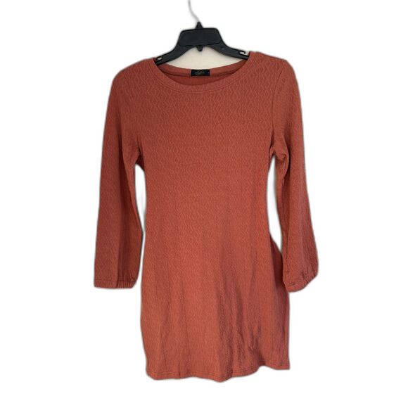 Dressystar Textured Long Sleeve Mini Dress - Rust/Terracotta - Size XL - Picture 2 of 5